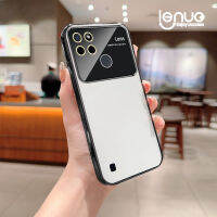 Lenuo เคสป้องกันฟิล์มเลนส์แบบใสใหม่หรูหราสำหรับ Realme C25Y C21Y C20 C11 C2 C15 TPU แบบนิ่ม C1ฝาหลังเคสกันกระแทกแบบชุบ