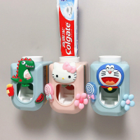 Hello Cartoon Wall-Mounted Automatic Toothpaste Dispenser ยาสีฟันเด็กน่ารัก Squeezer For Kids Gift