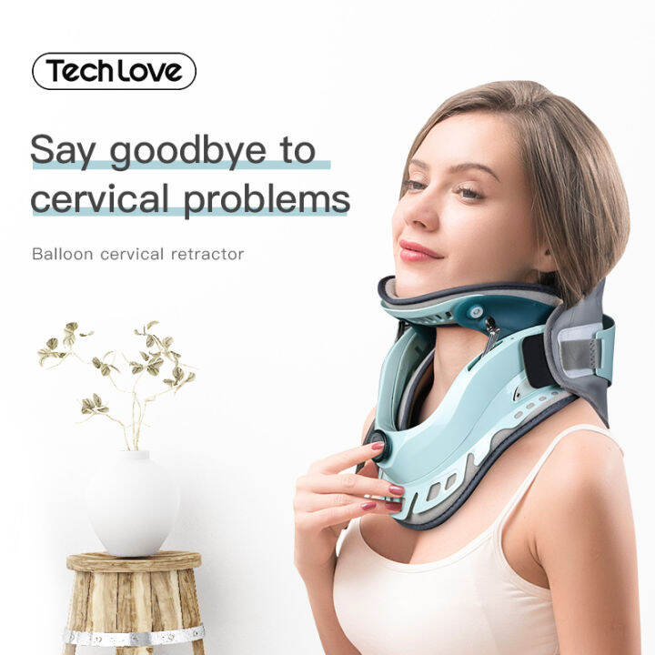 Tech Love Cervical Collar Neck Traction Device Inflatable Pinched Nerve ...