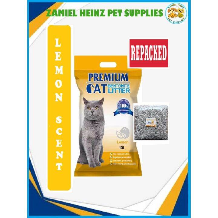 Premium Cat Bentonite Litter Sand REPACKED Lemon Scent 2KG Lazada PH