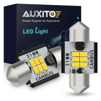 AUXITO หลอดไฟ Led Canbus C5W 31มม. 36มม. 41มม. โคมไฟการอ่านรูปทรงกลมอัตโนมัติไฟประดับ2ชิ้นหลอดไฟภายในรถป้ายทะเบียนรถ