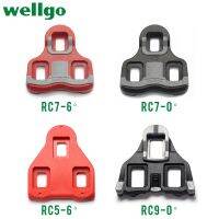 Wellgo แป้นถีบจักรยาน Cleats อุปกรณ์เสริม RC7สีดำ/ สีแดง Sepatu Road Bike Cleats แผ่นล็อค/เฝือกเข้ากันได้กับรูปลักษณ์