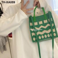 Export Korea mobile phone bag hand bag small satchel student silicone handle bag knitted rhombus handbag girl