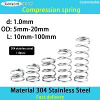 ❈▽ 304 Stainless Steel Spring Compression Spring Wire Diameter 1.0mm Outer Diameter 5mm-20mm (10pcs)