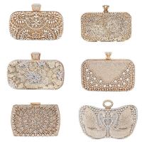 HOT ”Diamond Wedding Clutch Purse Luxury Women Handbag Design Party Shoulder Bag Flower Hollow Out Pattern Ladies Evening Night Bag