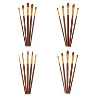 5x Paint Brushes Set Round/Filbert/Angel/Flat Artist Paintbrushes for Acrylic Painting Oil Watercolor Canvas Boards Rock Artist Brushes Tools