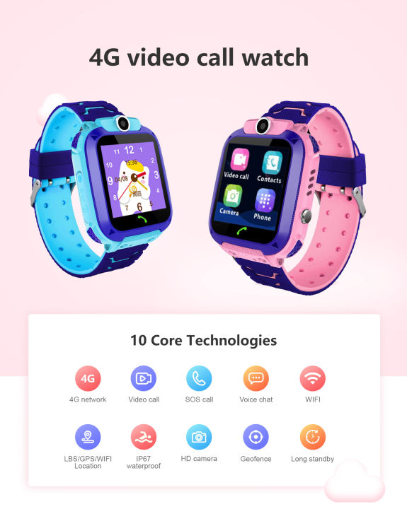 smart-watch-4g-video-chat-นาฬิกาเด็ก-กันน้ำลึก-สมาร์ทนักเรียน-สามารถโทรแชทวิดีโอได้-gps-lbs-wifi-การวางตําแหน่งที่แม่นยํา