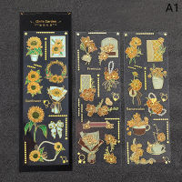 hedeguoji?3Pcs/Bag Vintage Botanical Stickers Literary Aesthetic Flowers DIY Scrapbooking