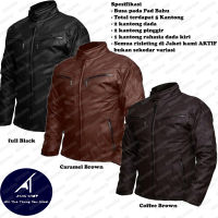 Jaket Kulit Motor Pria Anti Air dan Angin Model Banker Racing / Jaket Touring motor Pria/ Jaket Motor Pria/ Jaket kulit Terbaru 2021/ Jaket Kulit Pria Motor