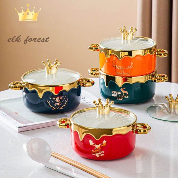 700ml-elk-forest-ceramic-noodle-bowl-with-lid-student-creative-soup-bowl-home-two-ear-salad-bowl-pasta-bowl-cute-bowl