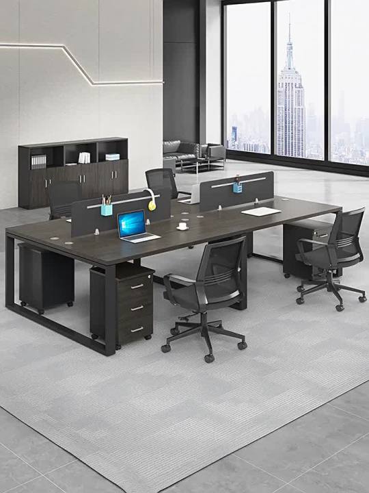 GGMM Staff Desk Simple Double Staff 4 Four-Seat Office Desk and Chair ...