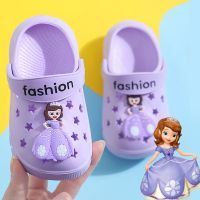 【Hot Sale】 Sofia Soft Non-slip Slippers Two-Wear Hole Shoes Childrens Baotou Beach Sandals