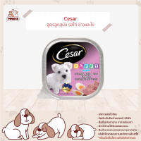 Cesar อาหารสุนัข ชนิดเปียก แบบถาด สำหรับลูกสุนัขร สไก่ไข่พร้อมข้าว ขนาด 100g. (6ถาดx100g) (MNIKS)