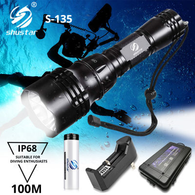 Professional Diving LED Flashlight Underwater Lights IP68 Waterproof Rating Dive Light 5 Lighting Modes for Diving Activities