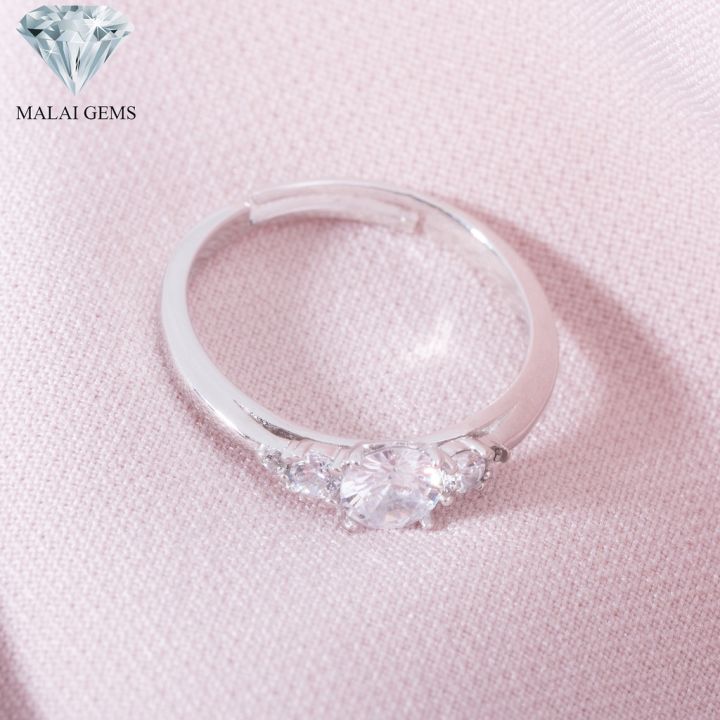 malai-gems-แหวนเพชร-แหวนเพชร-5-เม็ด-เงินแท้-925-เคลือบทองคำขาว-ประดับเพชรสวิส-cz-รุ่น-221-r20791-แถมกล่อง