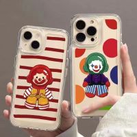 เคสโทรศัพท์ซิลิโคน TPU ใส แบบนิ่ม ลายตัวตลกน่ารัก กันกระแทก สําหรับ IPhone 14 11 13 12 Pro XS Max XR X 8 7 6S Plus