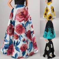 【CW】 Floral Print Skirts Waist Beach Pleated Size Юбка Женская