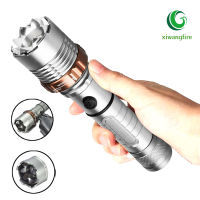 Lotus Attack Head LED Flashlight Tactical Electric Torch T6 Zoomable 5 Modes Lantern Torch Rechargeable Outdoor Camping Lamp