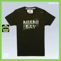 เสื้อคอกลม แบรนด์  Miami  bay รุ่น Shooting star  สีเขียวขี้ม้า