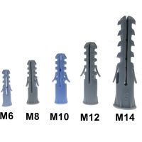 (SHUN FA)M12 M10 M8 M14 M6 50ชิ้น25ชิ้น,ผังปล๊ักติดผนังขยายพลาสติกสมอสกรูโดยไม่มีชุดเหล็ก