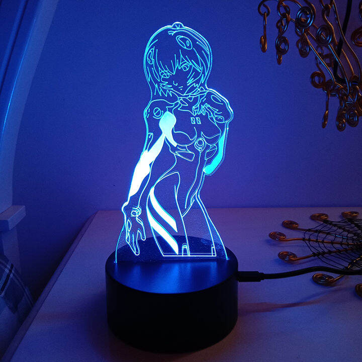 EVA evangelion Ayanami Rei 3d led lamp for bedroom manga night lights
