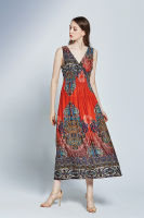 European And American Womens Paisley Mediterranean Style Fat Mm Large Size Dress Holiday Dress