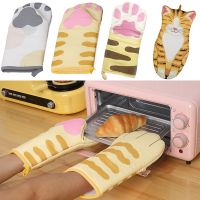 Cartoon Cat Claw Oven Mitts Anti-scalding Heat Insulation Gloves Cute Cotton Glove Microwave Oven Non-slip Tools Kitchen Mitts