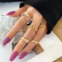Vintage Gold Silver Crystal Pearl Ring Set Butterfly Snake Hollow Heart Ring Jewelry Accessories