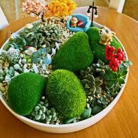 【ของแท้ 100% + COD 】หินมอสเทียม 8 ชิ้นตกแต่ง faux Green MOSS Covered Stones