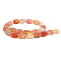 เซซี บอน ลูกปัดหินแท้เม็ดทรงไข่ หินโมรา (Agate) 13x18 mm - (สีส้ม)