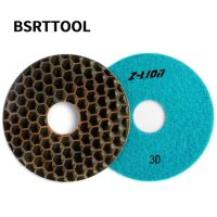 BSRTTOOL 2 Pcs/Set 5 30 Dry Polishing Pad Sharp Type Flexible Diamond Polishing Pad For Granite Marble Stone Sanding Disc