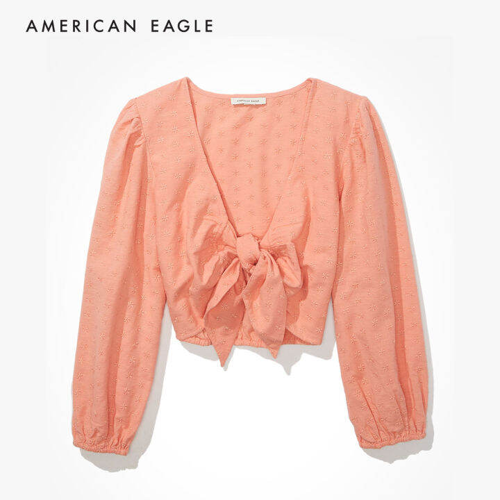 american-eagle-long-sleeve-tie-front-top-เสื้อ-ผู้หญิง-แขนยาว-ewsb-035-3102-199