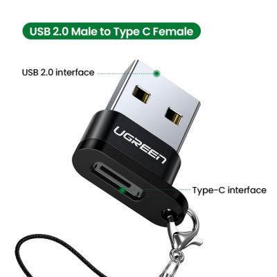 อะแดปเตอร์ Ugreen USB C USB 3.0 2. 0 USB ตัวผู้ USB 3.1 Type-C ตัวเมีย Samsung อะแดปเตอร์สำหรับแล็ปท็อป Type-C Xiaomi อะแดปเตอร์ USB หูฟัง10ตัว