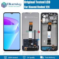 Bluesky 6.71 "ต้นฉบับสำหรับ Xiaomi Redmi 12C 22120RN8 6G แผงสัมผัสหน้าจอ LCD จอสำหรับ Redmi 12C ชุดประกอบอะไหล่ทดแทนเครื่องอ่านพิกัด LCD