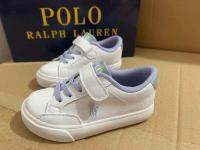 Ralphˉ Laurenˉ 2022 sneakers white glitter purple PU buckle girls white shoes