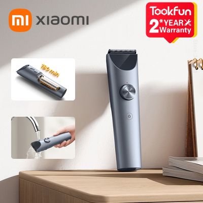 XIAOMI MIJIA กรรไกรตัดผม2เครื่องตัดผมไร้สายที่ตัดผมไทเทเนียมปัตเตอเลี่ยนตัดผมจอนสำหรับผู้ชายเครื่องโกนหนวดไฟฟ้า