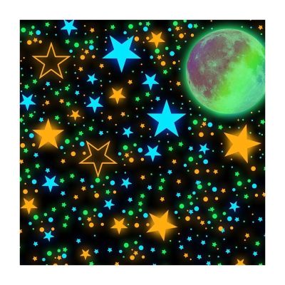 [24 Home Accessories] เรืองแสงในที่มืดดาวสติ๊กเกอร์ติดผนังรูปลอกสำหรับเพดาน1449ชิ้นดวงจันทร์และดาว S Tarry Sky บริษัทโกลว์สติ๊กเกอร์ติดผนังส่องสว่าง