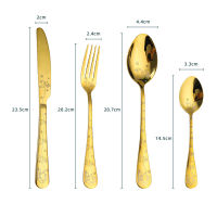 Christmas Gift Knife Tableware Set Spoon Home Tableware Mirror Cutlery Gold Tableware Stainless Steel Cutlery