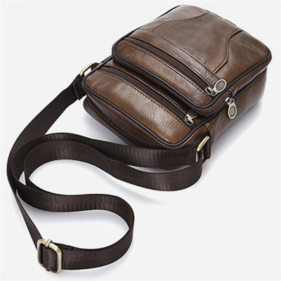 PU Leather Messenger Bags Travel Business Crossbody Shoulder Bag Man PU Leather Zipper Homme Multipurpose Shoulder Bag