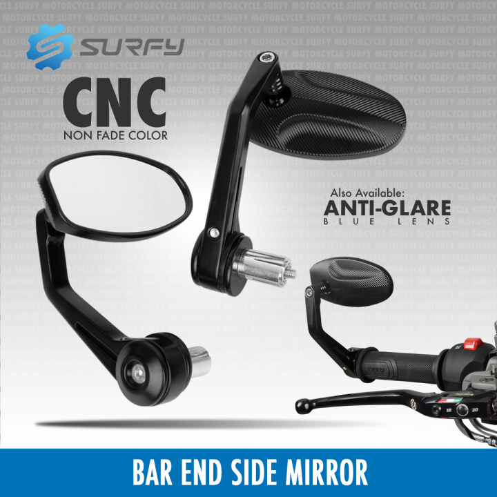 Leaf Shape Bar End Side Mirror 12cm Height Clearer Vision CNC LTO