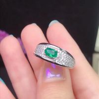 0.5 carat emerald ring new 925 Sterling Silver Natural Gemstone precious gemstone precious gift