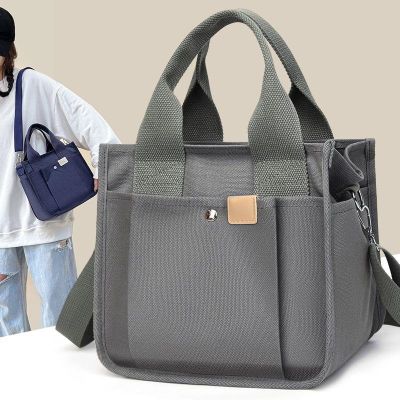 2023 Original☃ Japanese lotte canvas bag laminated canvas bag handbag out f the new zipper canvas bag
