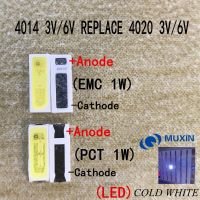 50ชิ้นอะไหล่4014 4020ลูกปัด LED แบบ SMD สีขาวเย็น0.5W 1W 3V 6V 150Ma สำหรับทีวี/จอแอลซีดีแบ็คไลท์ LED พลังงานสูงไฟ LED Emc Pct