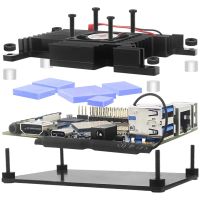 For Orange Pi 4 LTS for OPI 4 LTS 4B 4 Active Passive Cooling Metal Case with Cooling Fan