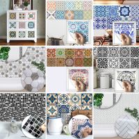 10PCS/Set Mosaic Geometric Tiles DIY Marble Removable Wall Modern Copper Effect Kitchen Room Home Decor