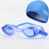 【CW】 New Adult Swim Goggles Eyewear Glasses w/  amp; Ear Hair Protection Fabric Cap Hat for Men Ladies