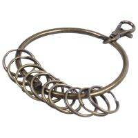 5X Bronze Tone Carabiner Prisoner Keyring 10 Loops Key Chain Ring 7.6cm