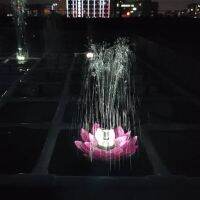 Lotus Shape Floating Garden Fountain Life Up To 20000 Hours Solar Powered Fountain Pump Water Lily Ornaments for Decore Garden