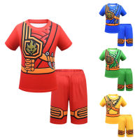 Ninjago ชายหญิงเสื้อยืดกางเกงขาสั้นชุดเด็กฤดูร้อนชุดคอสเพลย์เสื้อผ้าแขนสั้นห้าจุดกางเกงเสื้อผ้าเด็ก Set