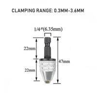 หัวจับดอกสว่านก้านหกเหลี่ยมไร้กุญแจ0.3มม.-3.6มม. 0.6มม.-6.5มม. สว่านเจาะอุปกรณ์เสริมเข้ากับไดร์เวอร์พาวเวอร์สว่านได้ง่าย